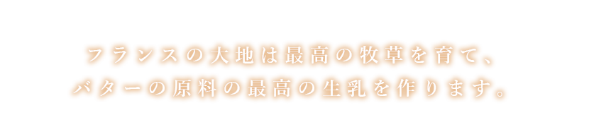 フランスの大地は最高の牧草を育て、バターの原料の最高の生乳を作ります。